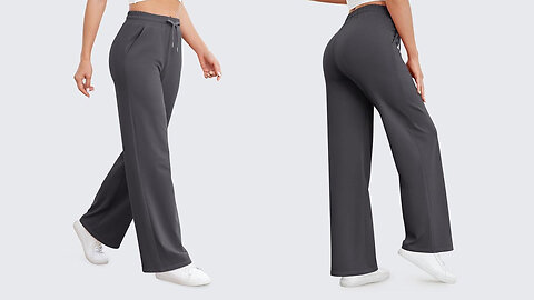 Women's Wide Leg Pants – High Waisted Pants with Pockets & Drawstring Sweatpants for Everyday Style.