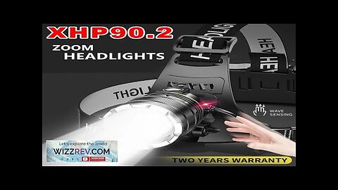 ZK40 30000LM Upgrade Headlamp Sensor XHP90 Fishing Headlight 18650 Battery Flashlight USB Review