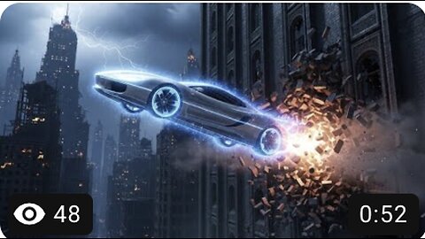 A \/\/ / Car Flying Out The Building