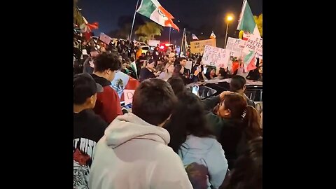 Large Group Of Ingrates Waving Mexican Flags To Protest Deportations In Cali Turns Violent…Of Course