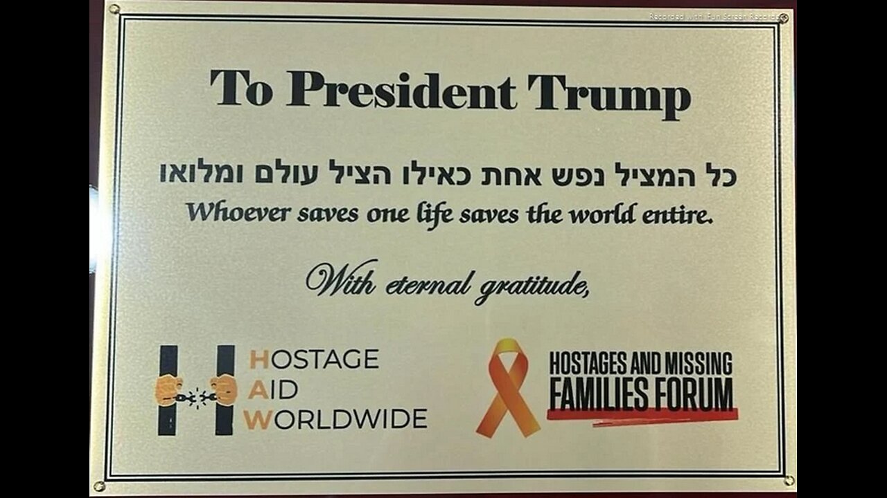 RELEASED HUMAS HOSTAGES MEET WITH TRUMP WITH AWARD AND THANKS - 2 mins.