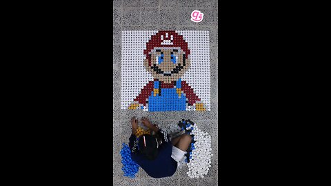 Built Super Mario 🍄 using 1,872 bottle caps! #3d #3dart #mario #qamhani #shorts