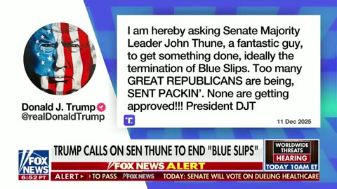Sen. John Thune tells President Trump NO, the blue slip tradition is HERE TO STAY