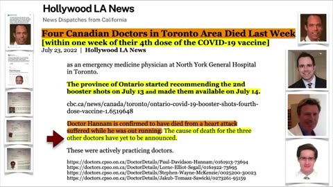 Four Canadian Doctors Die Within Days Of The 4th Dose Of The Covid-19 Vaccin