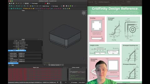 Gridfinity FreeCAD Tutorial: Part 5 - Creating a Fully Parametric Pad referencing Variables