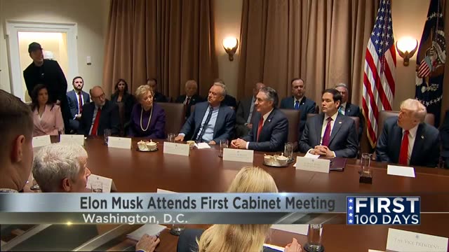 Elon musk attends first Cabinet meeting