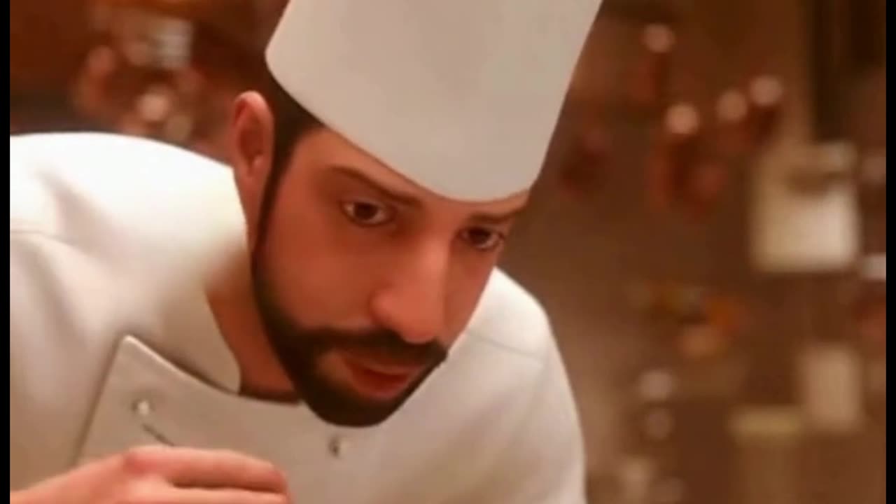 Catatouille Cat is controlling the chef on the head to cook