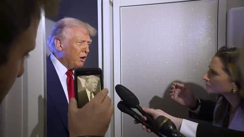President Trump Gaggles with Press On Air Force One, Apr. 3, 2025