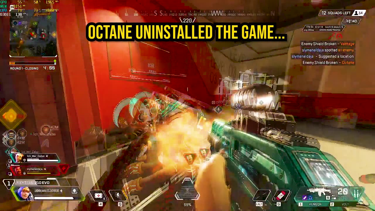 Wattson Deletes Octane Mid-Zip! ⚡ | Apex Legends
