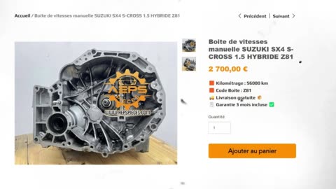 AEPSPIECES.COM - Boite de vitesses manuelle SUZUKI SX4 S-CROSS 1.5 HYBRIDE Z81