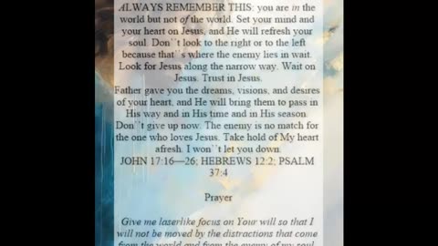 Set Your Mind and Heart On Jesus