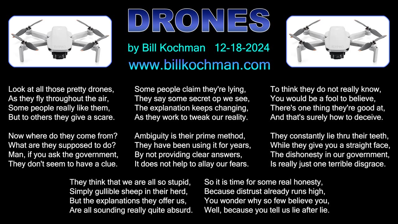 DRONES -- an original song by Bill Kochman.