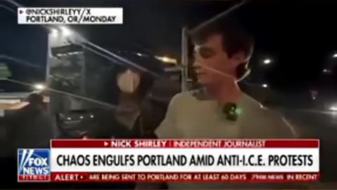 An ice protester tries to kill an independent journalist but is saved by a sniper
