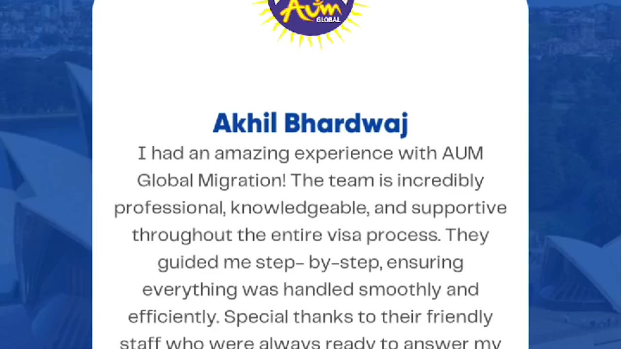 Another 5-Star Review | Thank You Mr. Akhil Bhardwaj | Happy Client | AUM Global Migration