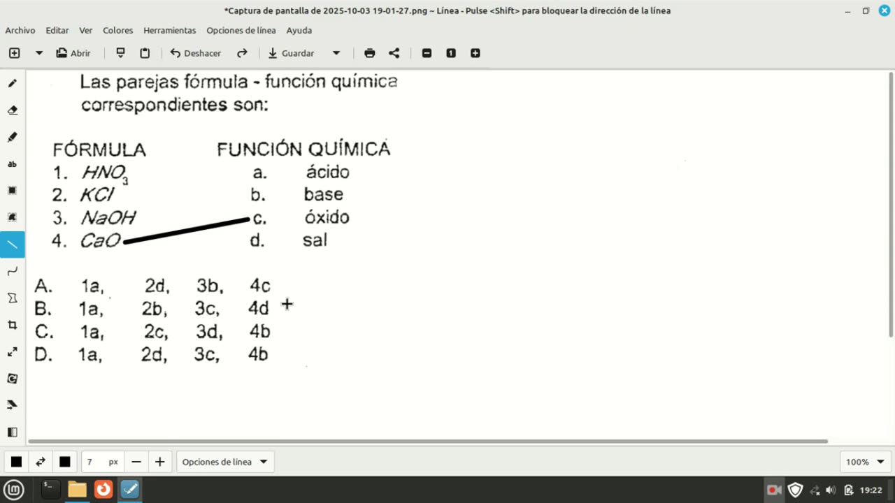 chemistry question for the entrance exam