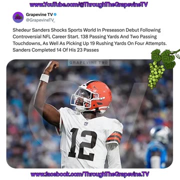 Shedeur Sanders stuns in preseason debut: 138 pass yds, 2 TDs, 19 rush yds, 14/23 completions