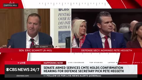 Pete Hegseth takes questions from Sen Schmitt