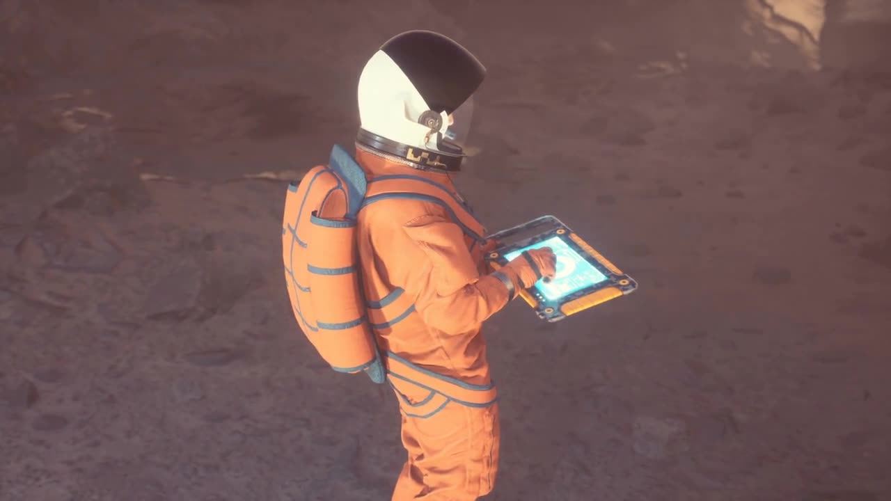 This is an Astronaut working on his gadget