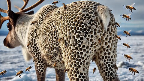 Rescuing an Injured Reindeer and Its Baby Covered in Honeycomb-like Holes