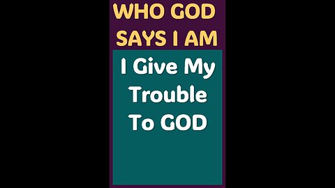 I GIVE MY TROUBLE TO GOD #wordofgod #Jesus #God #healing #spirituality #love #blessings #wisdom