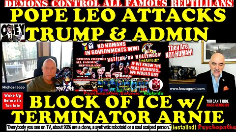 Pope Leo Attacks Trump and his Administration Before Blessing a Block of Ice with Terminator Arnie.