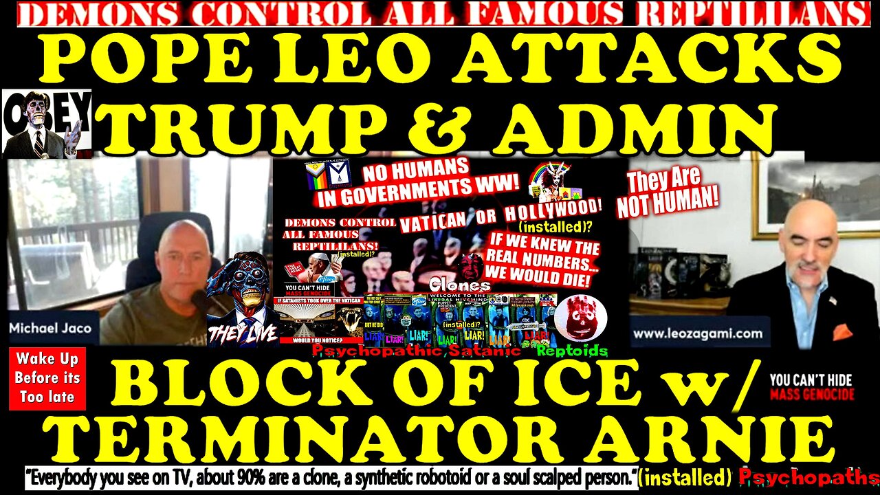 Pope Leo Attacks Trump and his Administration Before Blessing a Block of Ice with Terminator Arnie.