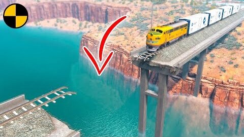 Trains VS Broken Bridge 🌉 BeamNG Drive