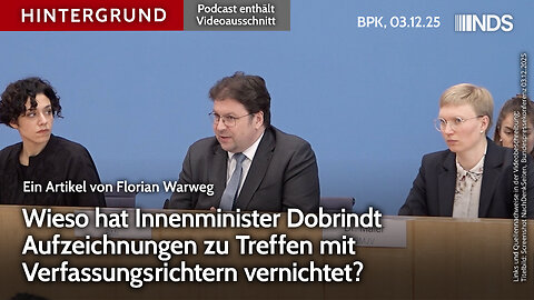 Wieso hat Innenminister Aufzeichnungen zu Treffen mit Verfassungsrichtern vernichtet? BPK HG NDS