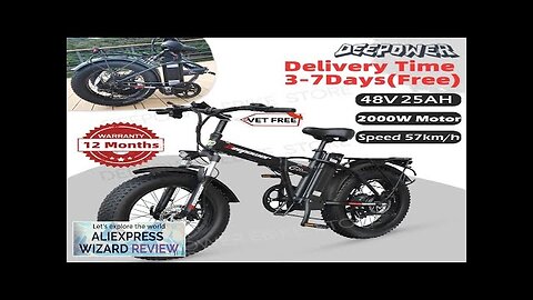 DEEPOWER G20PRO 2000W 48V 25AH Electric Bicycle 20Inch Fat Tire Electric Bike Review