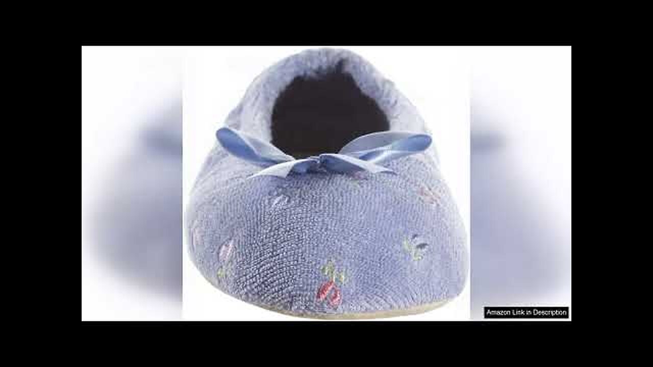 isotoner Women's Embroidered Terry Ballerina Slippers Review