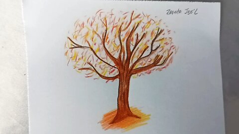 How to draw an autumn tree