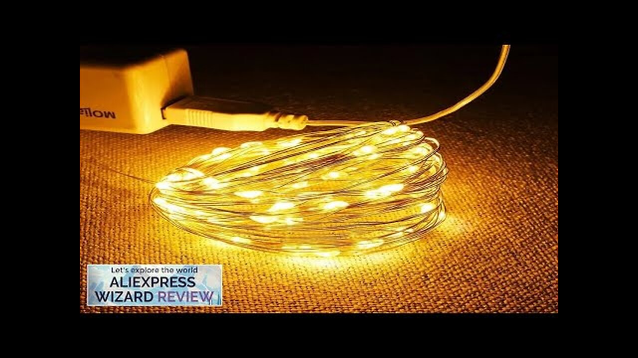 USB LED String Lights 5M Silver Wire Garland Light Waterproof Fairy Lights Review