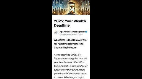 2025: Your Wealth Deadline‼️