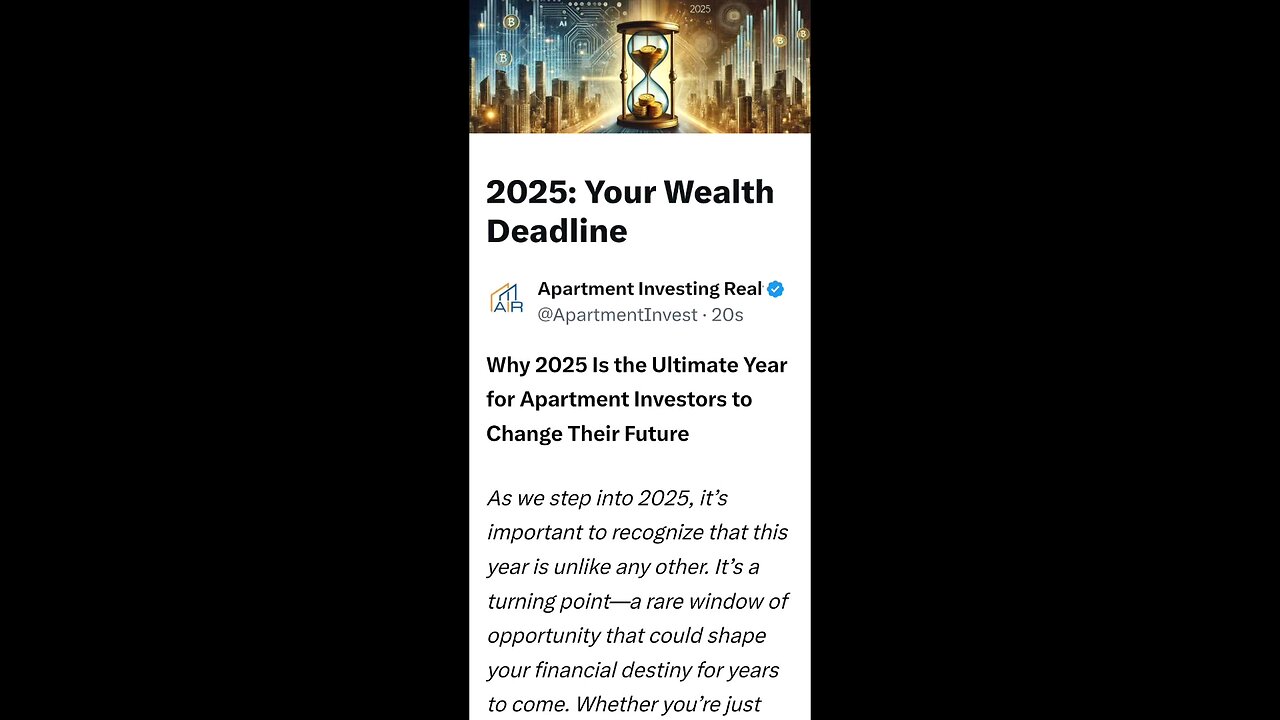 2025: Your Wealth Deadline‼️