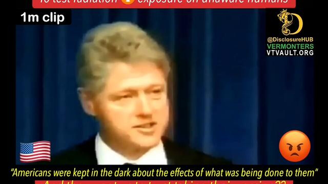 never forget Bill Clinton admits 1000s of experiments on unaware citizens