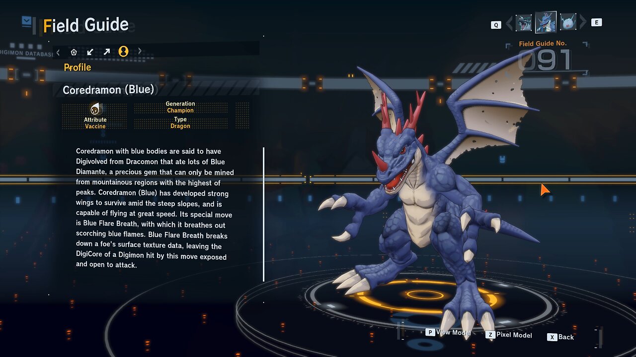 coredramon (blue) all digivolution/de-digivolution/profile Digimon Story Time Stranger