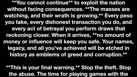 An Open Letter to the Corrupt Members of Congress and Government Officials: ENOUGH IS ENOUGH.