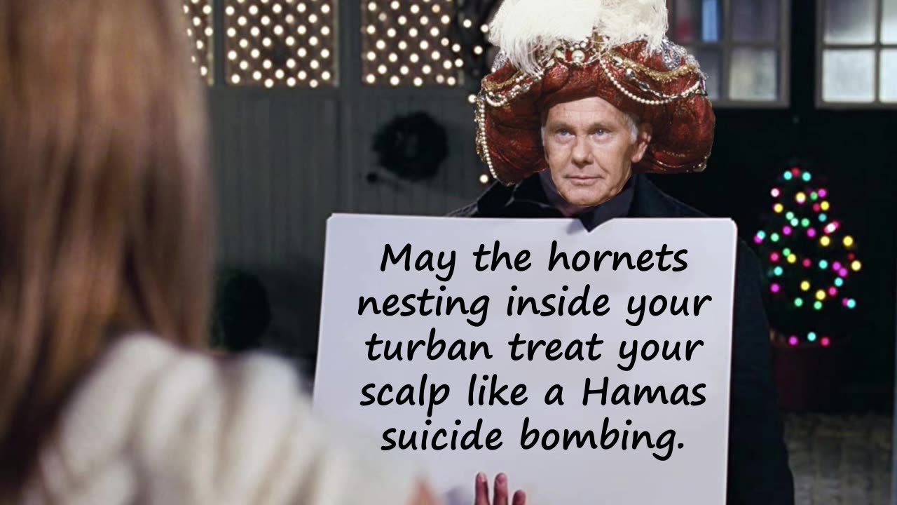 Love Actually Cue Card Scene with Carnac the Magnificent
