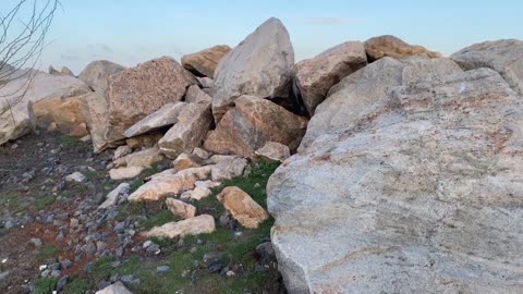 Rocky cinematic on beach