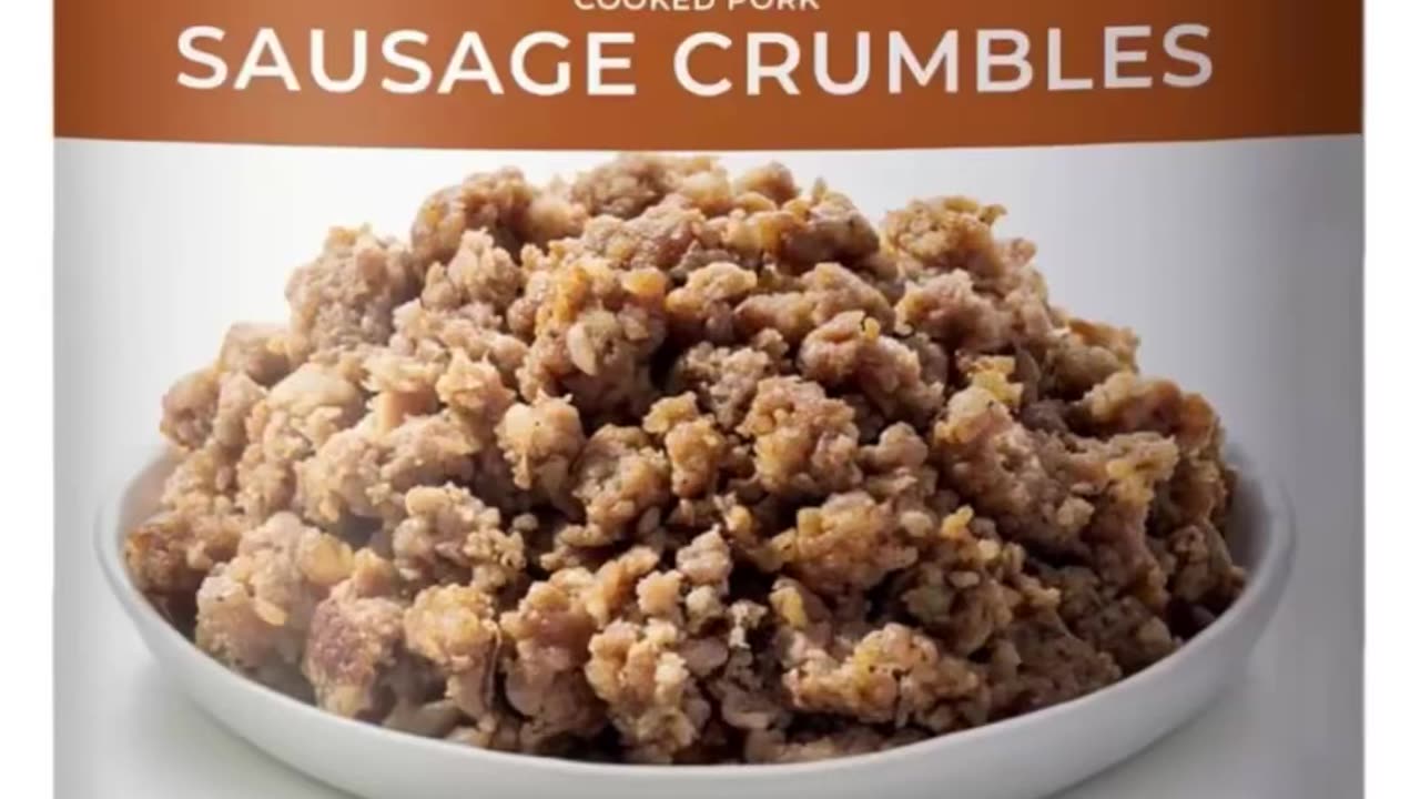 Nutristore Sausage Crumbles- great in scrambled eggs