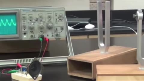 Tuning forks and lasers. Sound, resonance, frequency.
