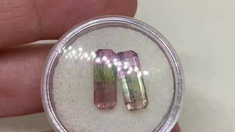 Tri color emerald cuts / matching pair pt 1