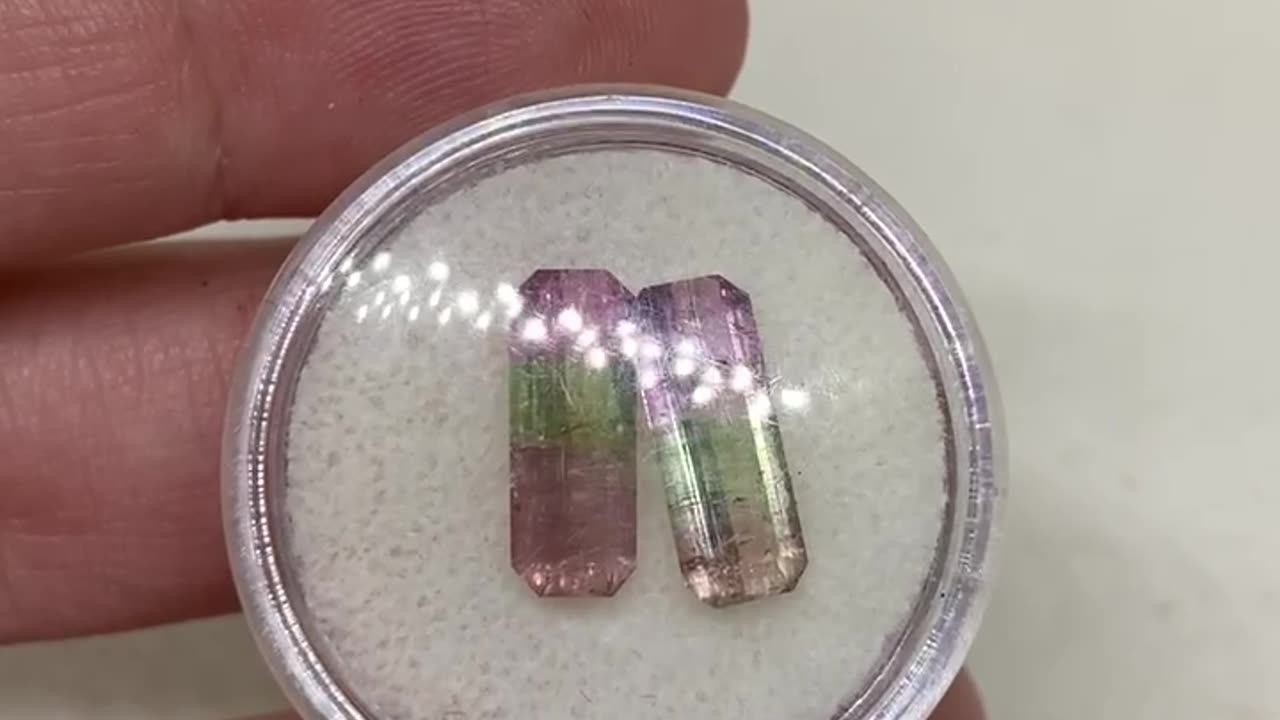 Tri color emerald cuts / matching pair pt 1