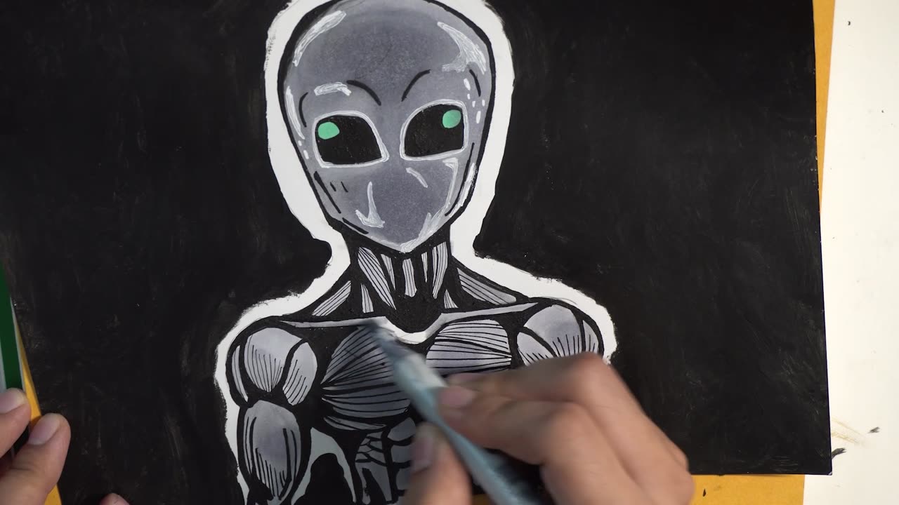 How to draw a Grey aliens ET manga style 2025