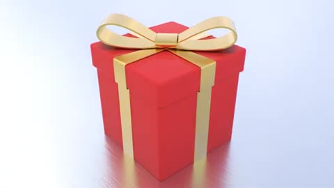 Big Bright Red Christmas Holiday Wrapped Present With Bow Spinning