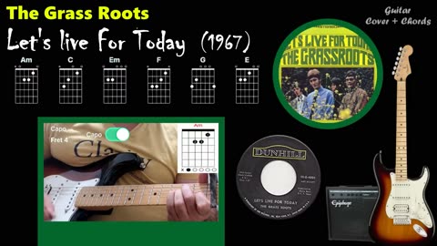 Let's Live For Today - The Grass Roots - Guitar Cover + Chords & Tabs On Screen