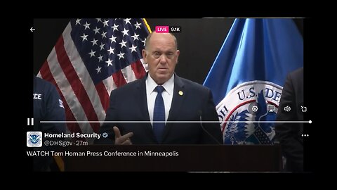 Homeland Security Tom Homan press conferences conference 29/01/2026 : Minneapolis