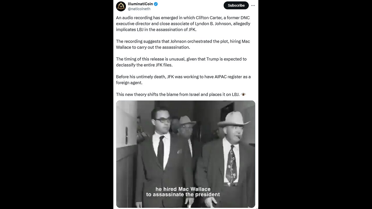 Clifton Carter, close associate of L B.J, allegedly implicates LBJ in the assassination of JFK