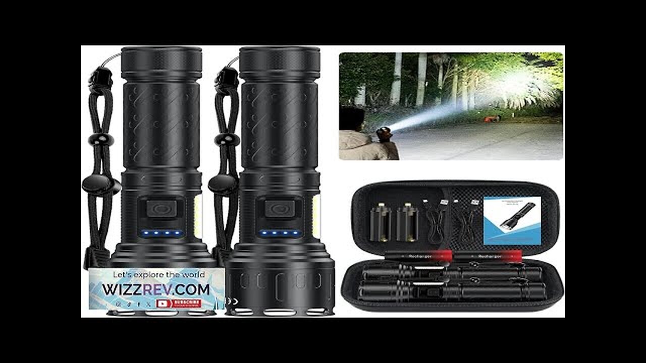 camping world rechargeable flash flashlights 2 Pack Emergency Ready Flashlight Rechargeable Magnetic Flashlight  High