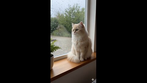 When your cat falls in love with the rain ☔💖